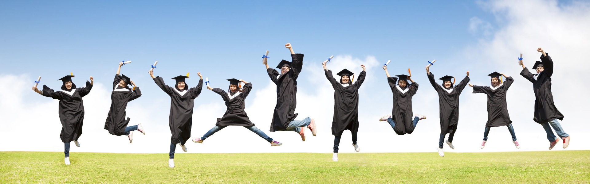 Graduates Jumping